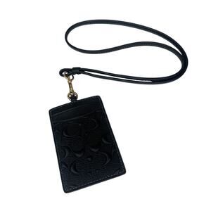 Coach Black Lanyard ID Holder